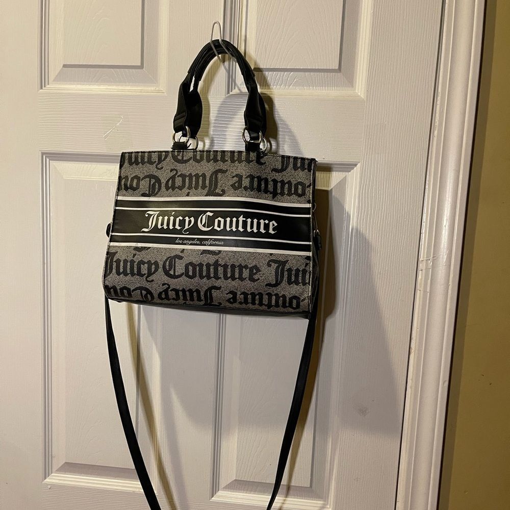 Juicy Couture synthetic Black and White Billboard Medium satchel / shoulder bag